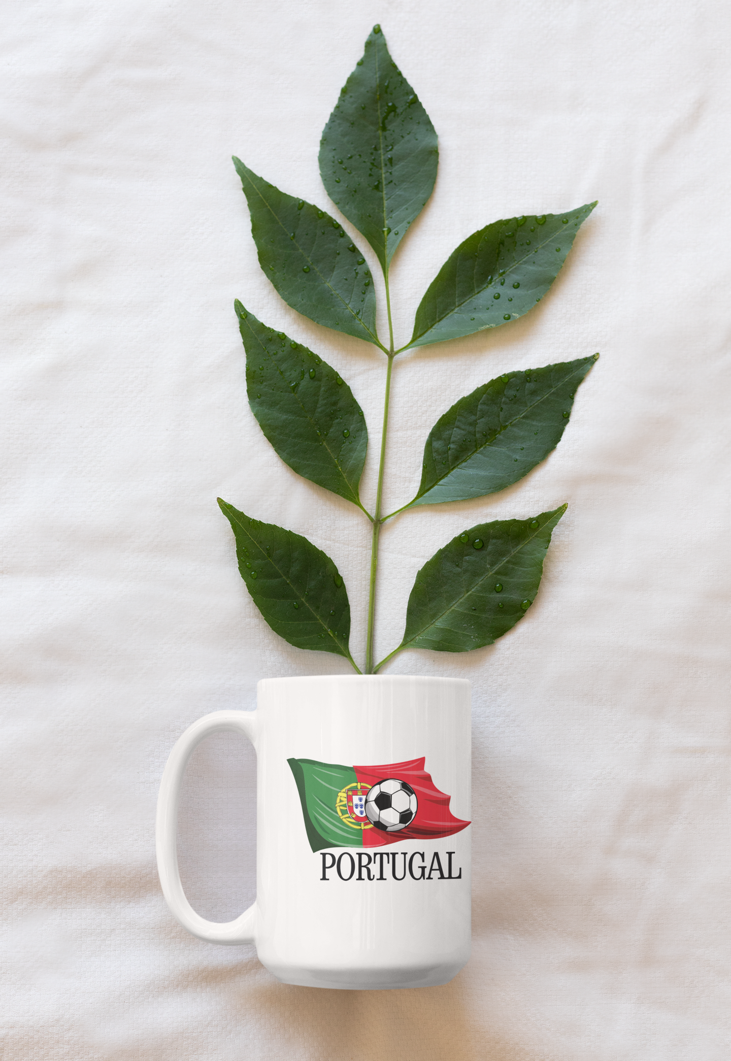 15oz Portugal Flag & Soccer Ball Ceramic Mug – Show Your Team Pride!